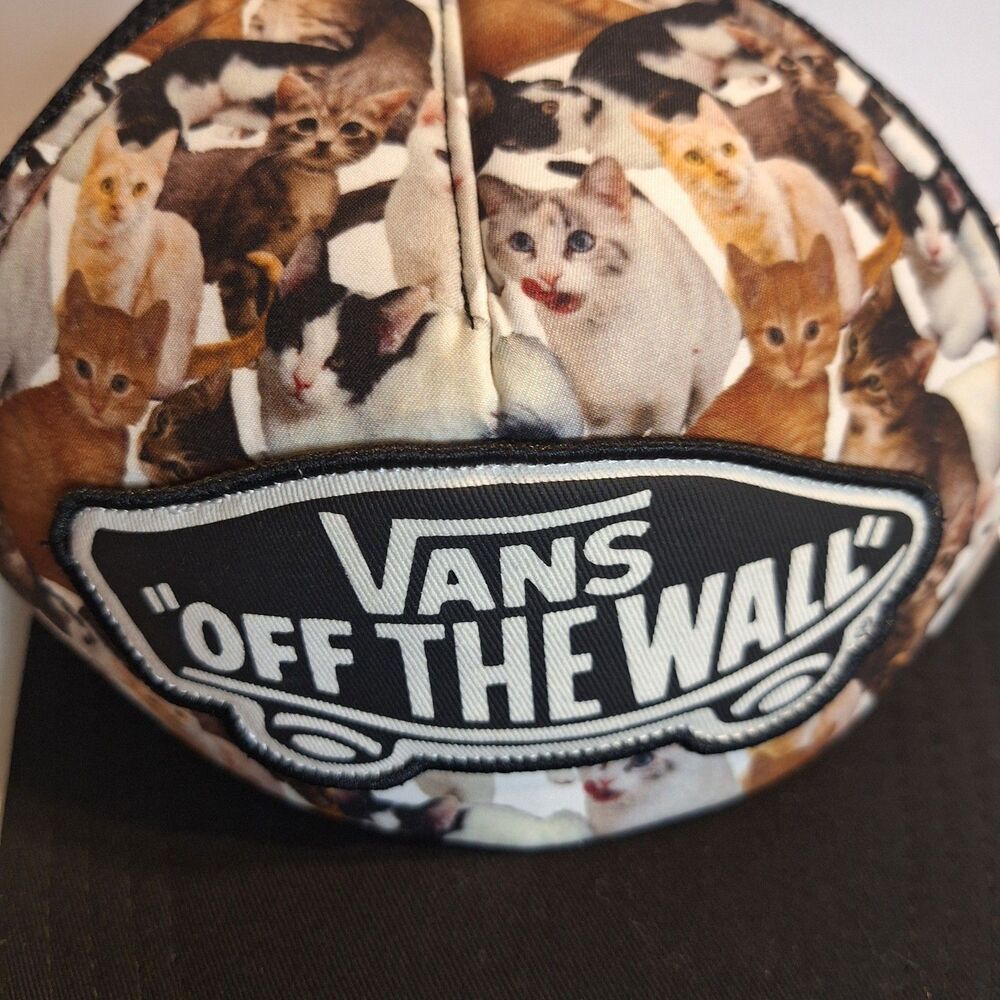 Vans  Off The Wall Cats Print Snapback Mesh Cap - Picture 2 of 7